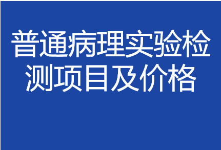 普通病理实验检测分类&价格